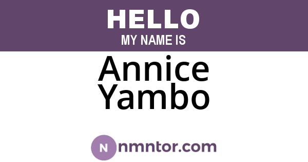 Annice Yambo