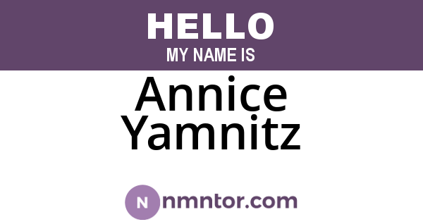 Annice Yamnitz