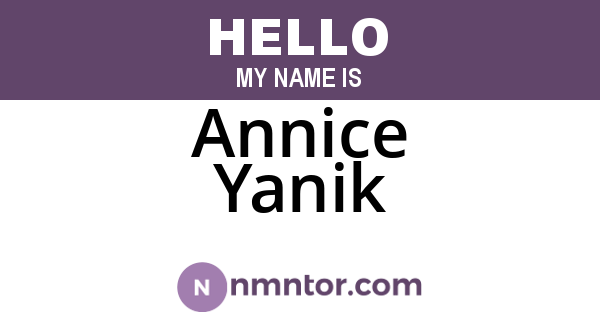 Annice Yanik
