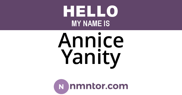 Annice Yanity