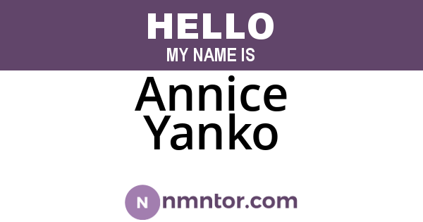 Annice Yanko