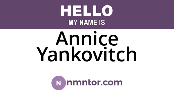 Annice Yankovitch