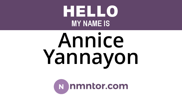 Annice Yannayon