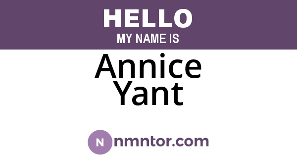 Annice Yant