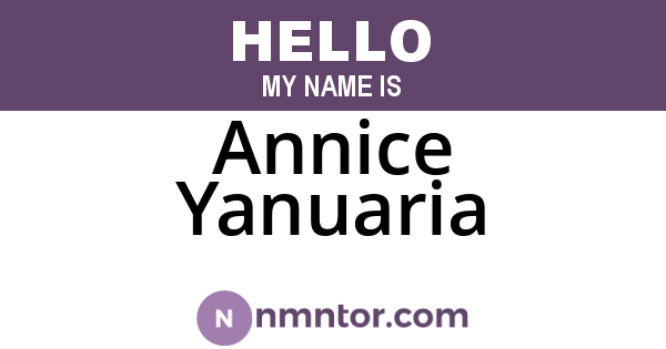 Annice Yanuaria