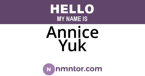 Annice Yuk