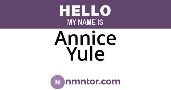 Annice Yule