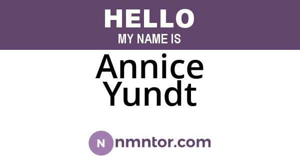 Annice Yundt