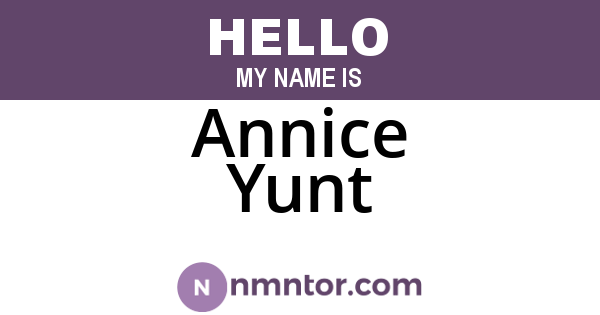 Annice Yunt