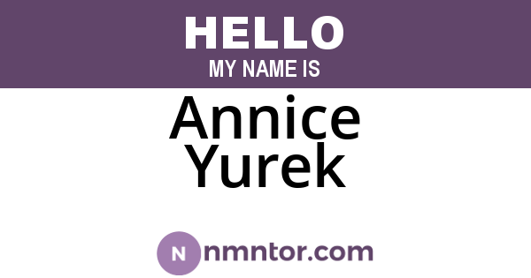 Annice Yurek