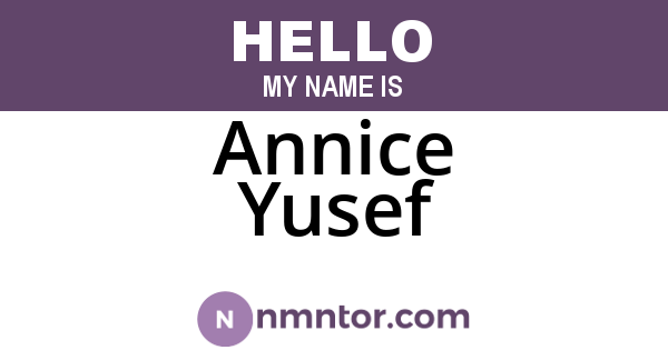 Annice Yusef