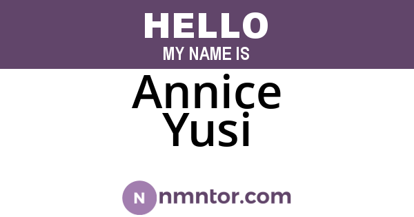 Annice Yusi