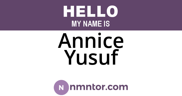 Annice Yusuf