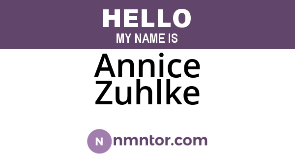 Annice Zuhlke