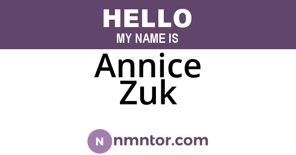 Annice Zuk