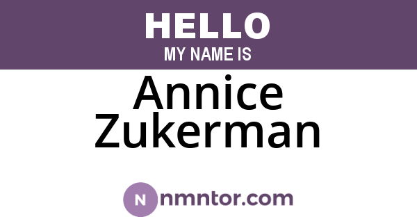 Annice Zukerman