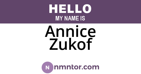 Annice Zukof