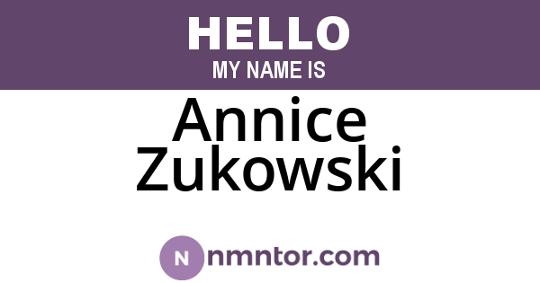 Annice Zukowski