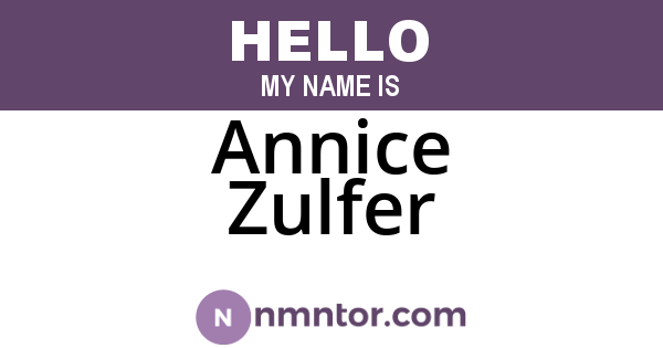 Annice Zulfer