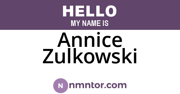Annice Zulkowski