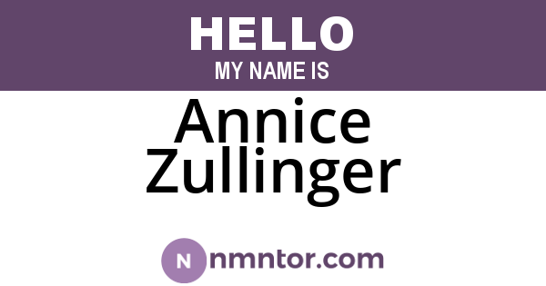 Annice Zullinger