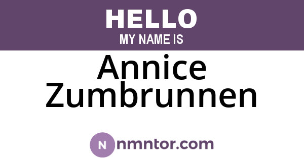 Annice Zumbrunnen