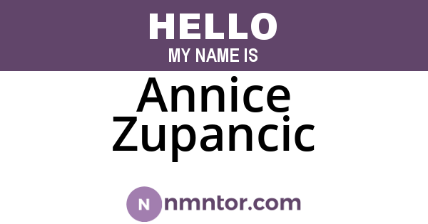 Annice Zupancic