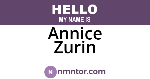 Annice Zurin
