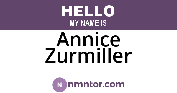 Annice Zurmiller
