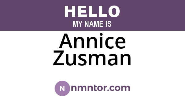 Annice Zusman