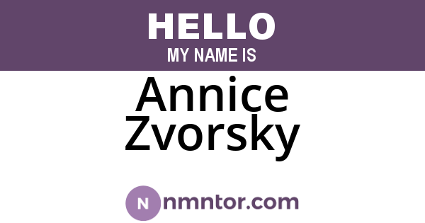 Annice Zvorsky