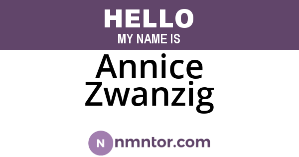 Annice Zwanzig