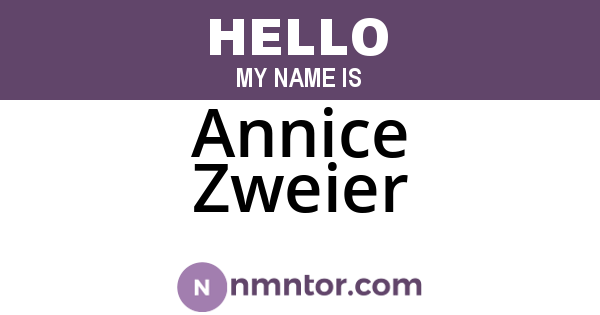 Annice Zweier