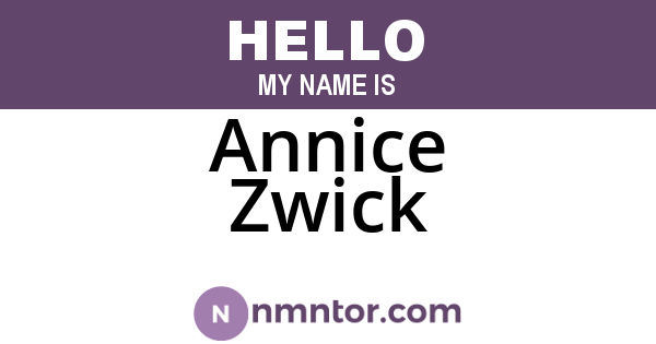 Annice Zwick