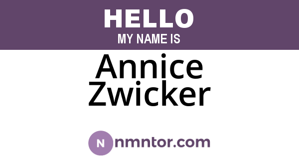 Annice Zwicker