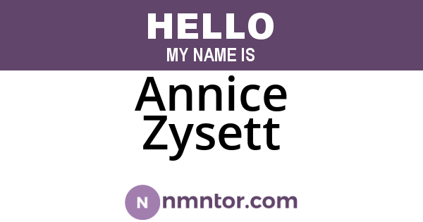 Annice Zysett