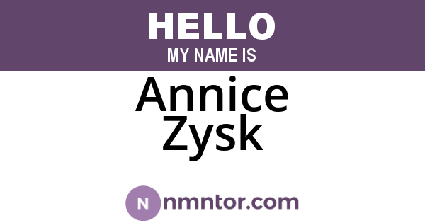 Annice Zysk