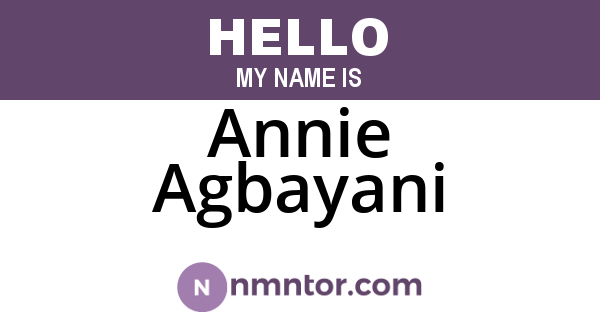 Annie Agbayani