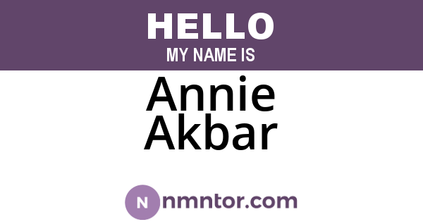 Annie Akbar