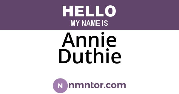Annie Duthie