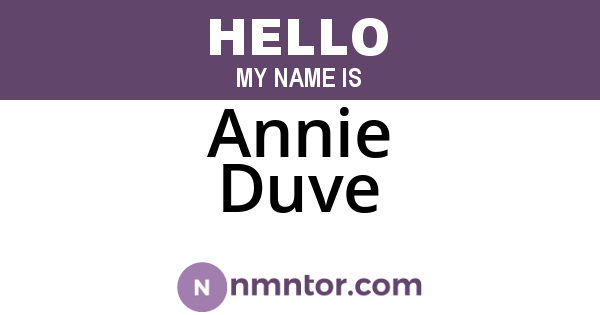 Annie Duve