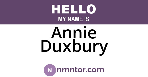 Annie Duxbury