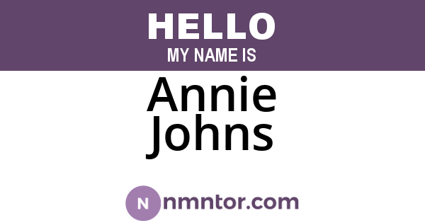 Annie Johns