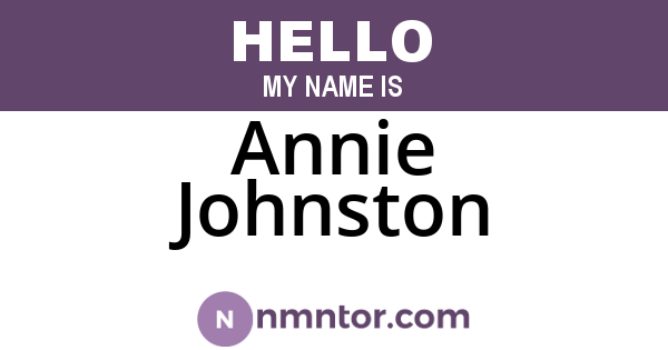 Annie Johnston