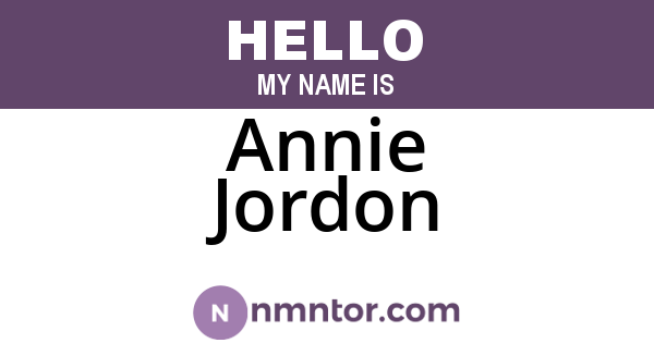 Annie Jordon