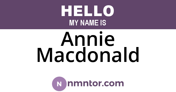 Annie Macdonald
