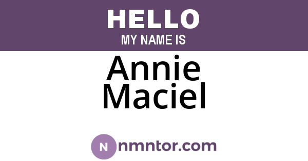 Annie Maciel