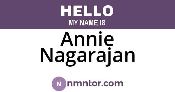 Annie Nagarajan