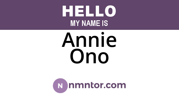Annie Ono