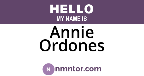 Annie Ordones